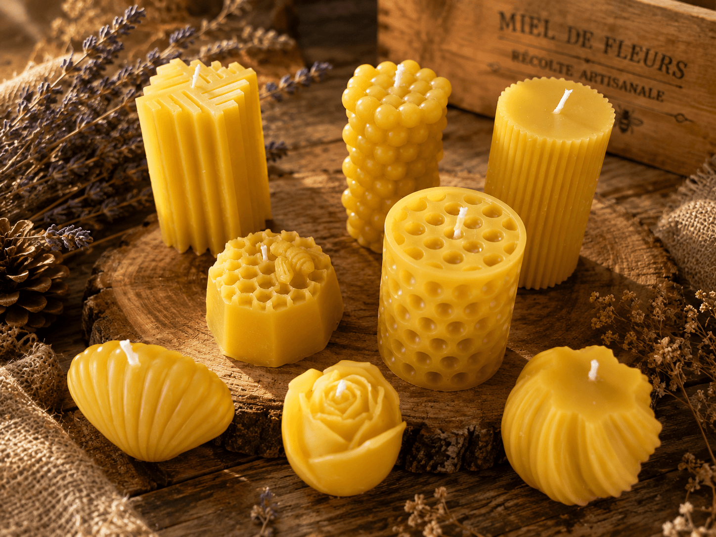 Bougies en cire d'abeille